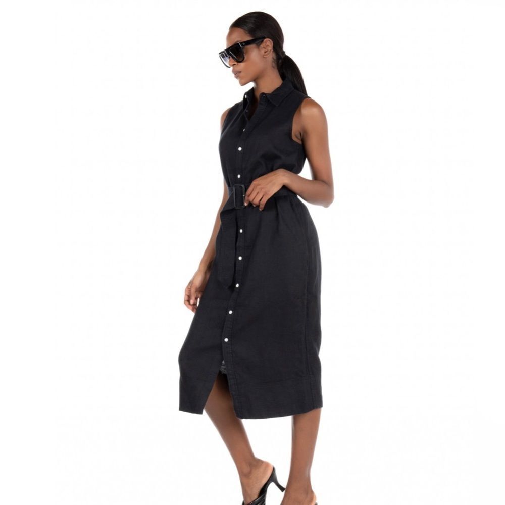 Polo Ralph Lauren- Sleeveless Black Linen Dress - Size 10 - Picture 3 of 6